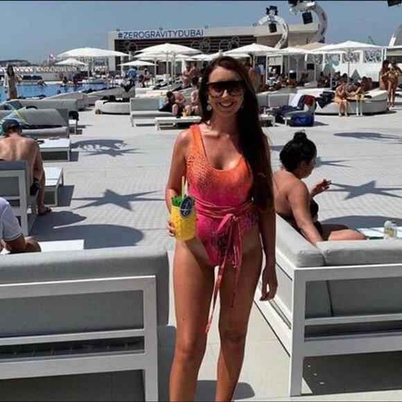 PrettyLittleThing One Piece Swimsuit Monokini Pink Orange Bright Snake Animal - Picture 8 of 14